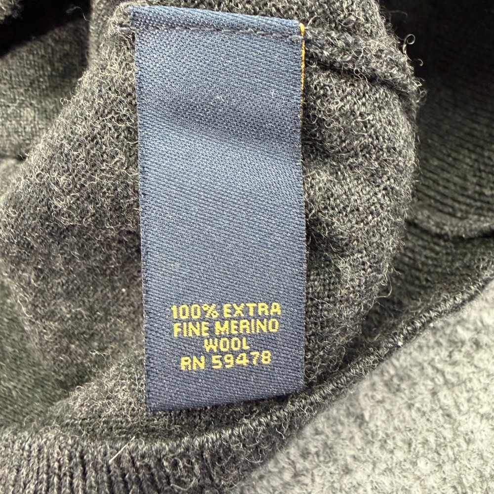 Garret Scott Sweater‎ Mens Extra Large Charcoal Extra Fine Merino Wool V Neck - Picture 3 of 9